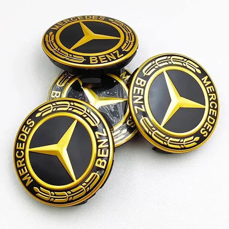 Mercedes Wheel Caps Gold 75mm