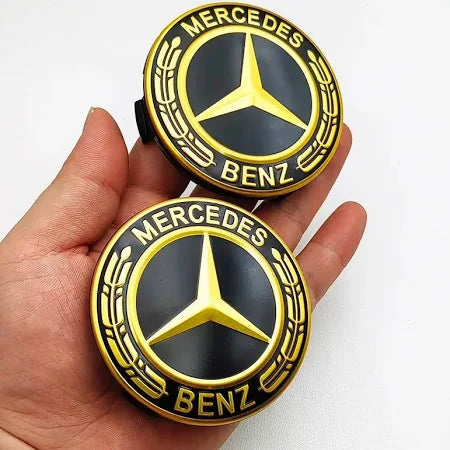 Mercedes Wheel Caps Gold 