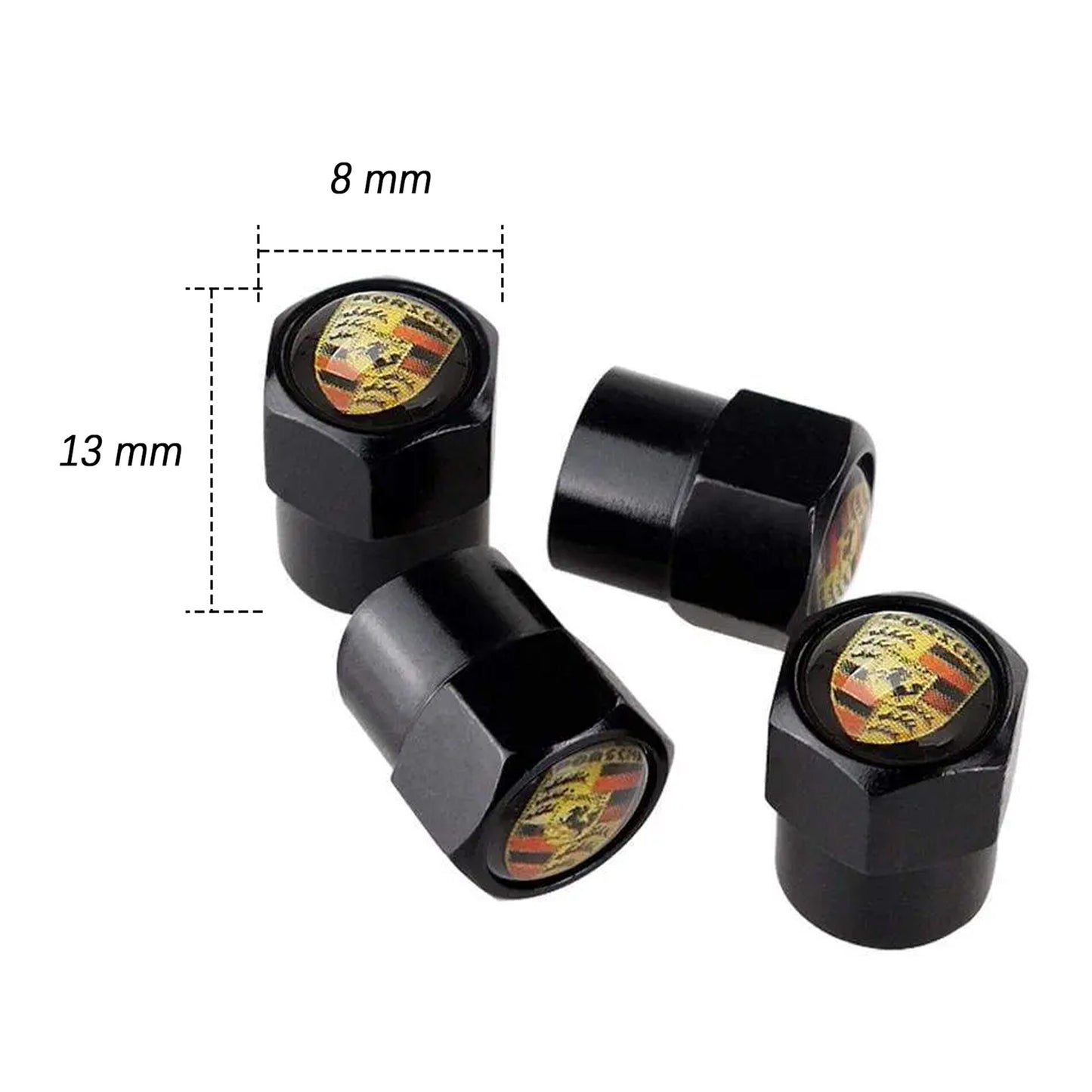 Porsche Tyre Valve Dust Caps – Black