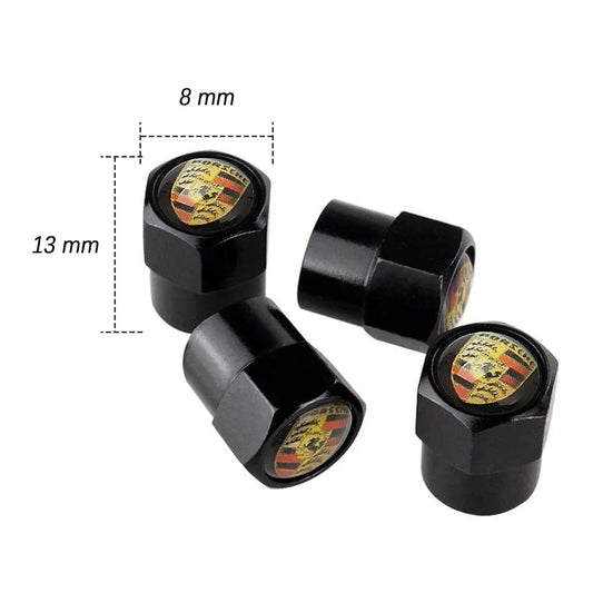 Porsche Tyre Valve Dust Caps – Black