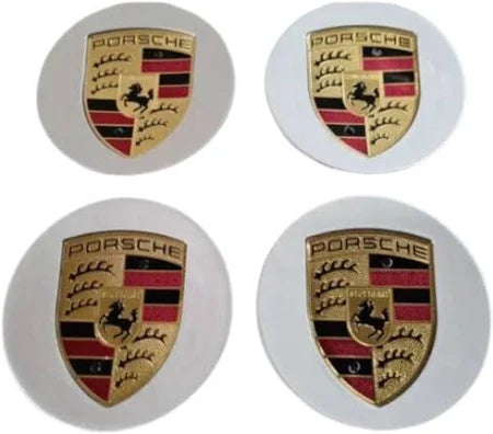 Porsche Centre Cap 76mm Silver 4 Caps